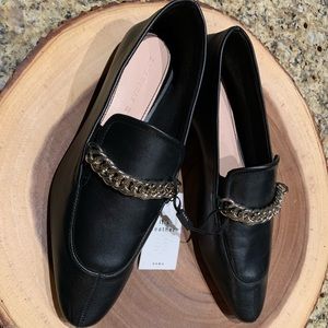 Zara black leather shoes - flats size 8 NWT